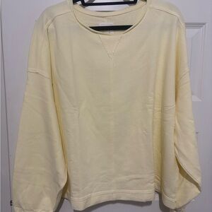 NWT Aerie Vacay Crew Sweatshirt in Butter Yellow Size Large Sweater
